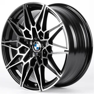 Replica NN XF022 7,5x17 5*112 Et:35 Dia:66,6 Чёрный Глянцевый + Полированные Спицы