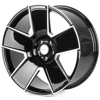 Forged SL171-SV325 9x22 5*120 Et:15 Dia:60,1 Чёрный Глянцевый + Полированные Спицы